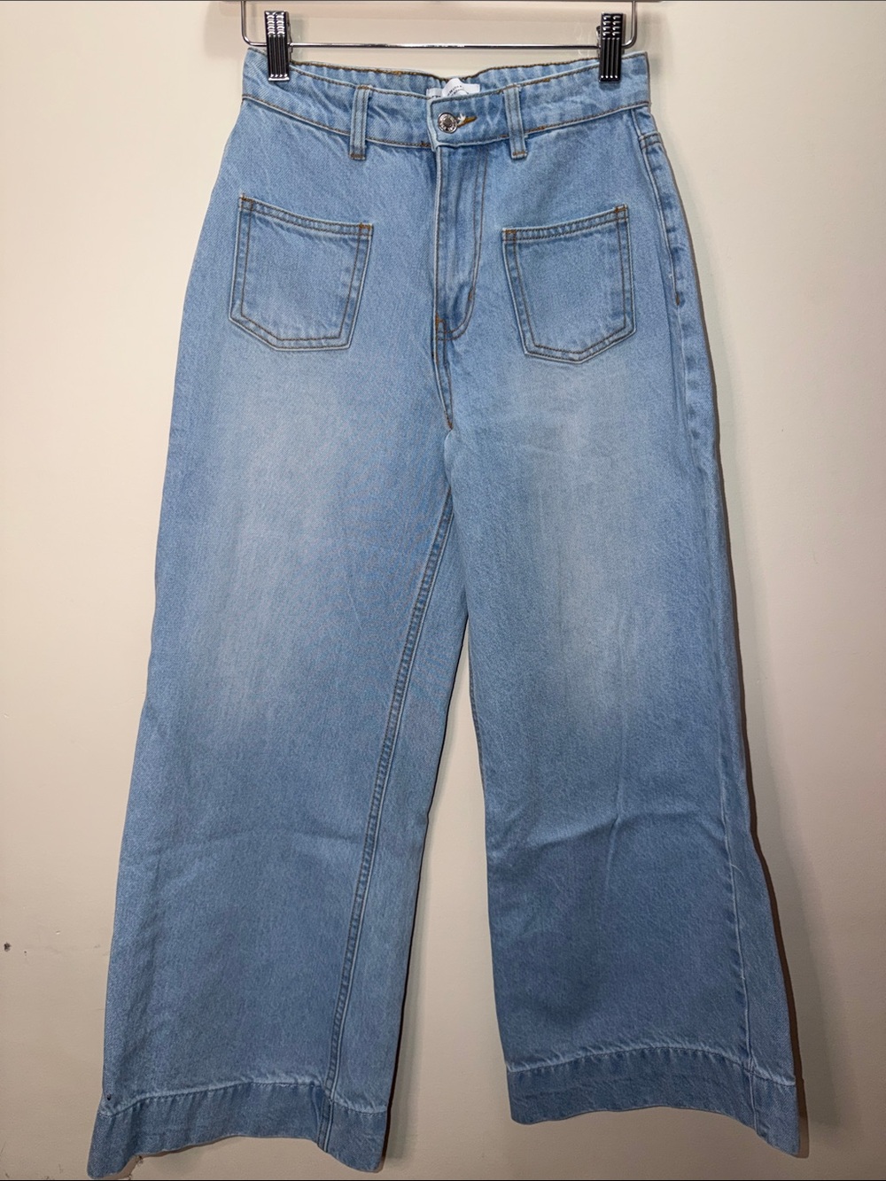 Zara Light Blue Wide-Leg High-Rise Jeans Size 26, L36, Inseam 26